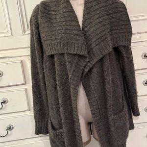 Vince chunky sailor collar cardigan sweater - dark grey